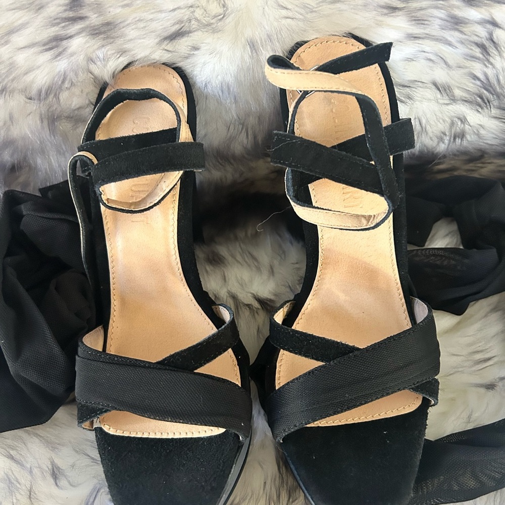 Black lace stilettos